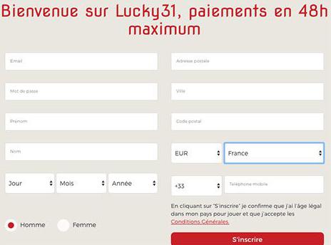 registro no Lucky31