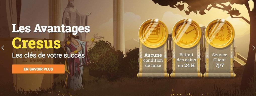 Benefícios de jogar no Cresus Casino