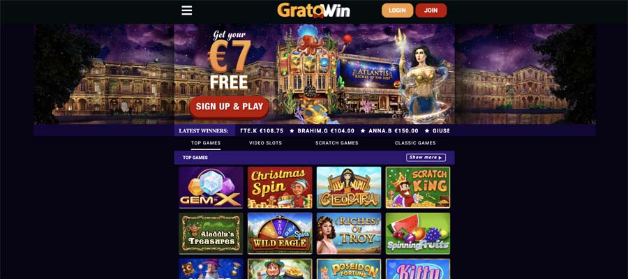screenshot gratowin interface