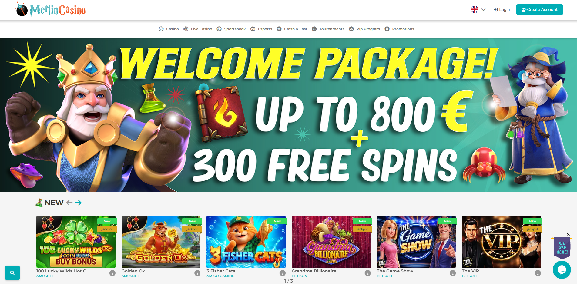 Merlincasino Review Header