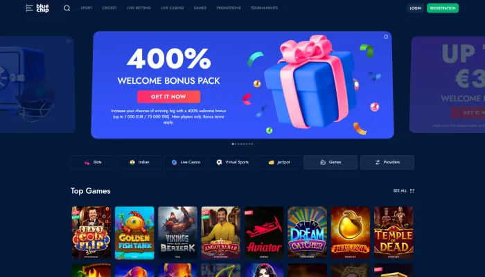 BlueChip Casino Review Header
