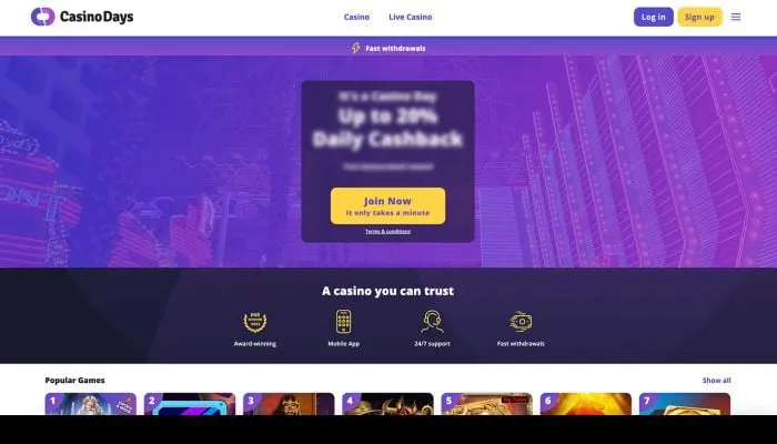 Casino Days Review Header