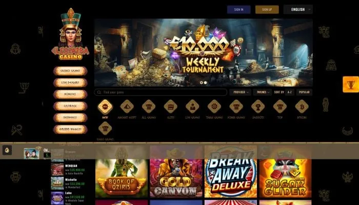 Cleopatra Casino Review Header