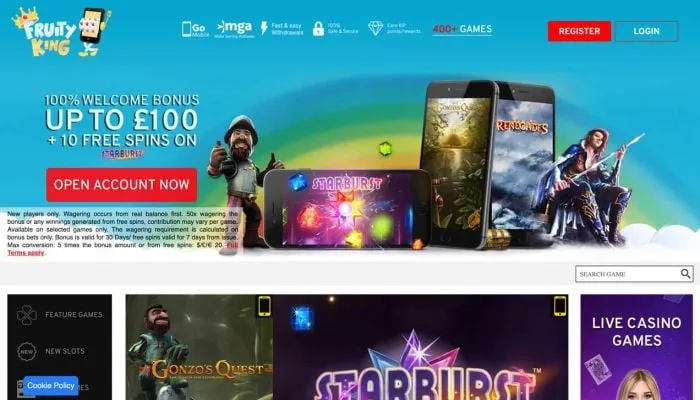 Fruity King Casino Review Header