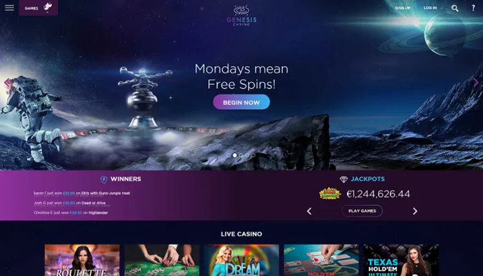 Genesis Casino Review Header