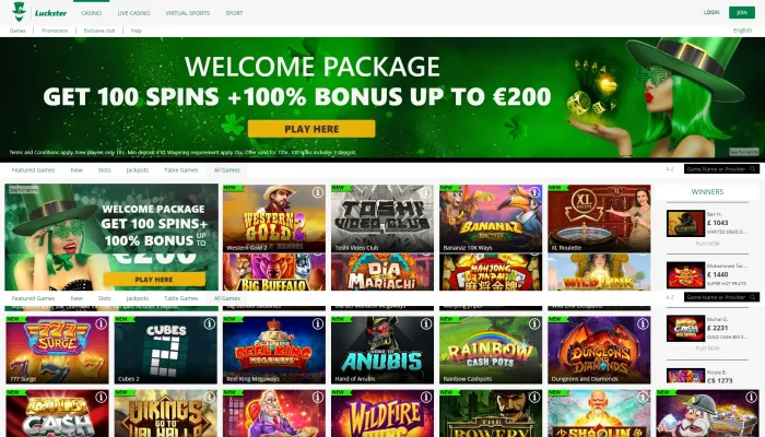 Luckster Casino Review Header