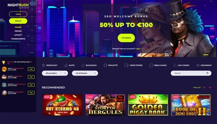 NightRush Casino Review Header