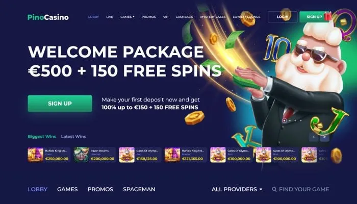 PinoCasino Review Header