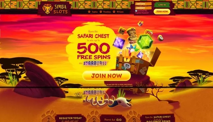 Simba Slots Casino Review Header