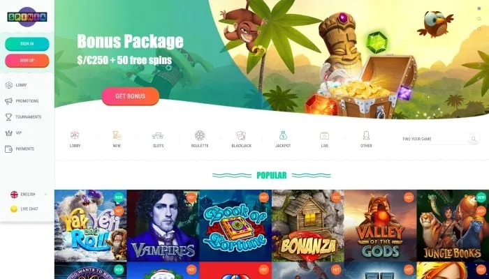 Spinia Casino Review Header
